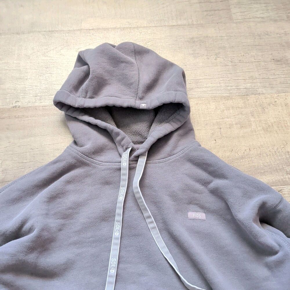 FIGS Women’s Gray Heather Pullover Hoodie Drawstring Long Sleeve Size S - Picture 7 of 7